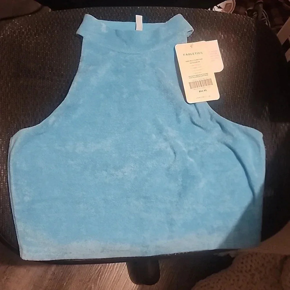 FABLETICS TERRY BUILT-IN BRA TANK SIZE L BLUE - Picture 5 of 6